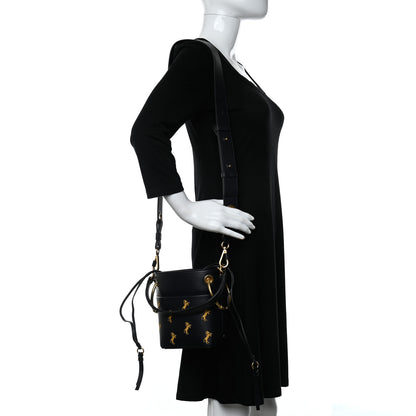 Chloe Smooth Calfskin Little Horses Embroidered Mini Roy Bucket Bag Full Blue 2 of 9