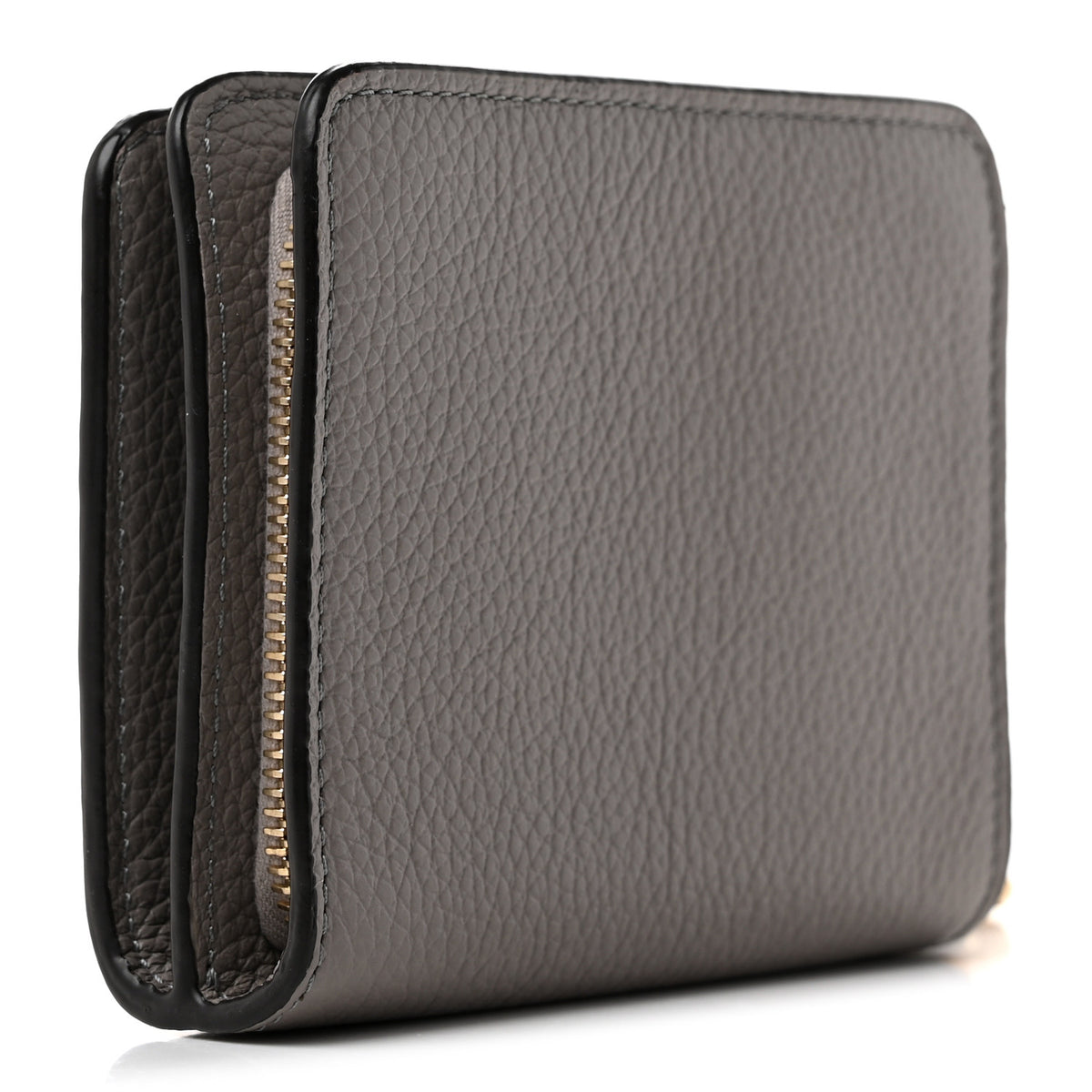 Chloe Grained Calfskin Alphabet Compact Wallet Cashmere Grey 3 of 8