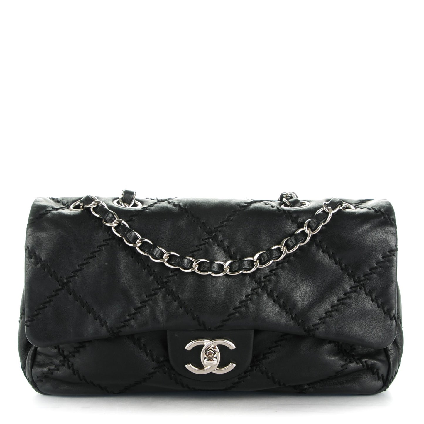 Lambskin Ultimate Stitch Flap Black