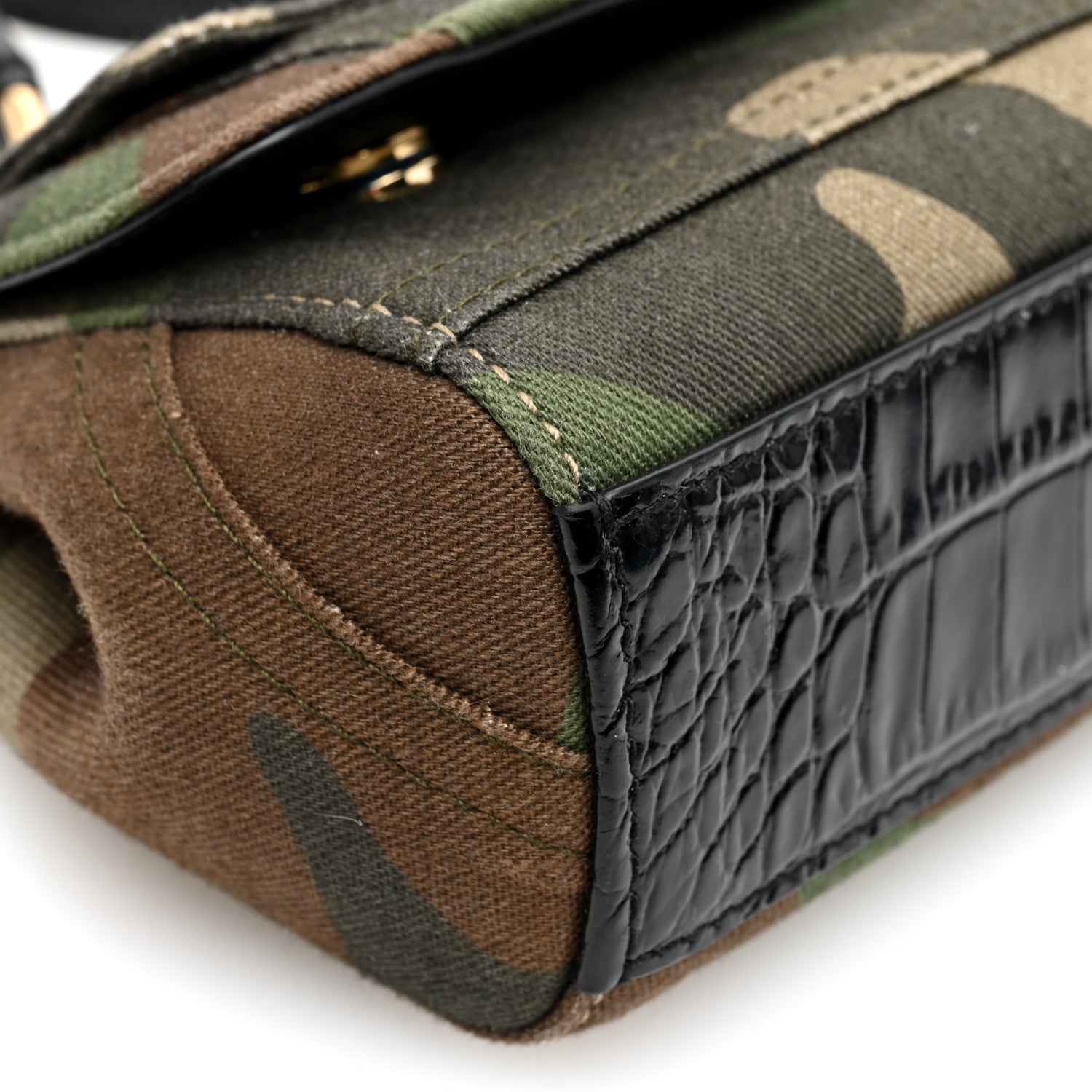 Dolce & Gabbana Cotton Calfskin Croc Embossed Camouflage Patchwork Small Sicily Multicolor 8 of 9