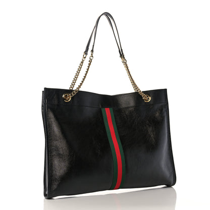 Gucci Calfskin Large Rajah Chain Tote Black 4 of 11