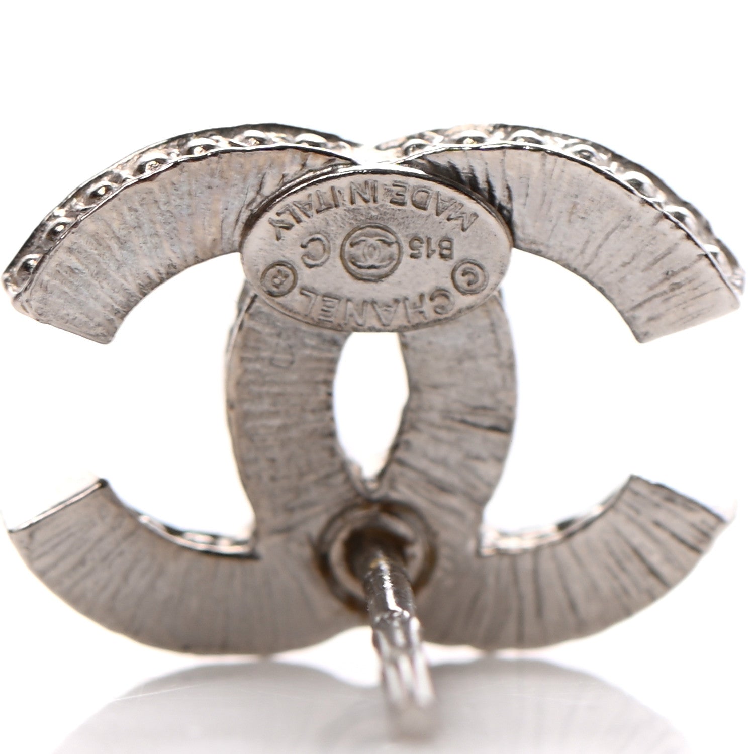 Chanel Crystal CC Earrings Silver 4 of 4
