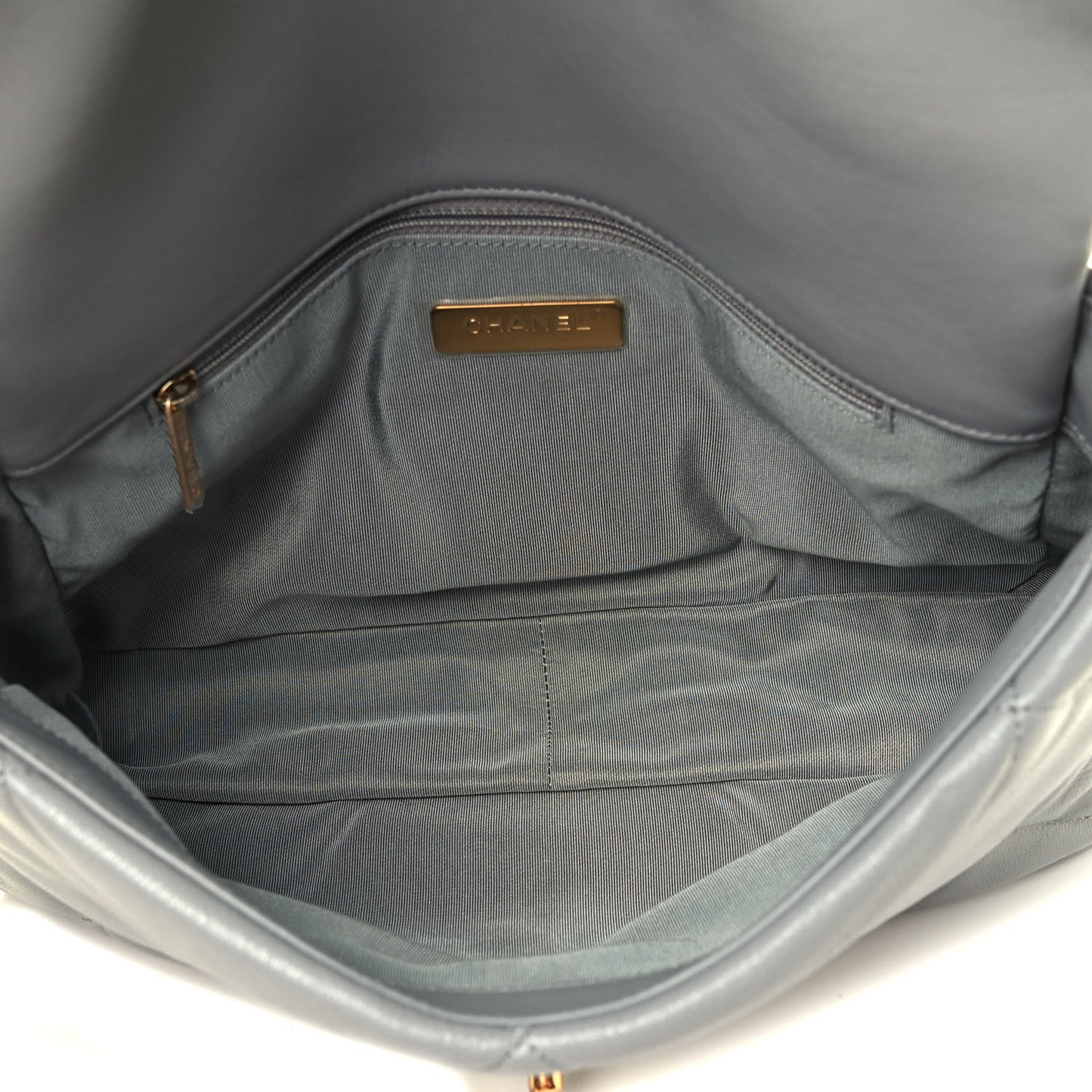 Lambskin Quilted Large Chanel 19 Flap Grey