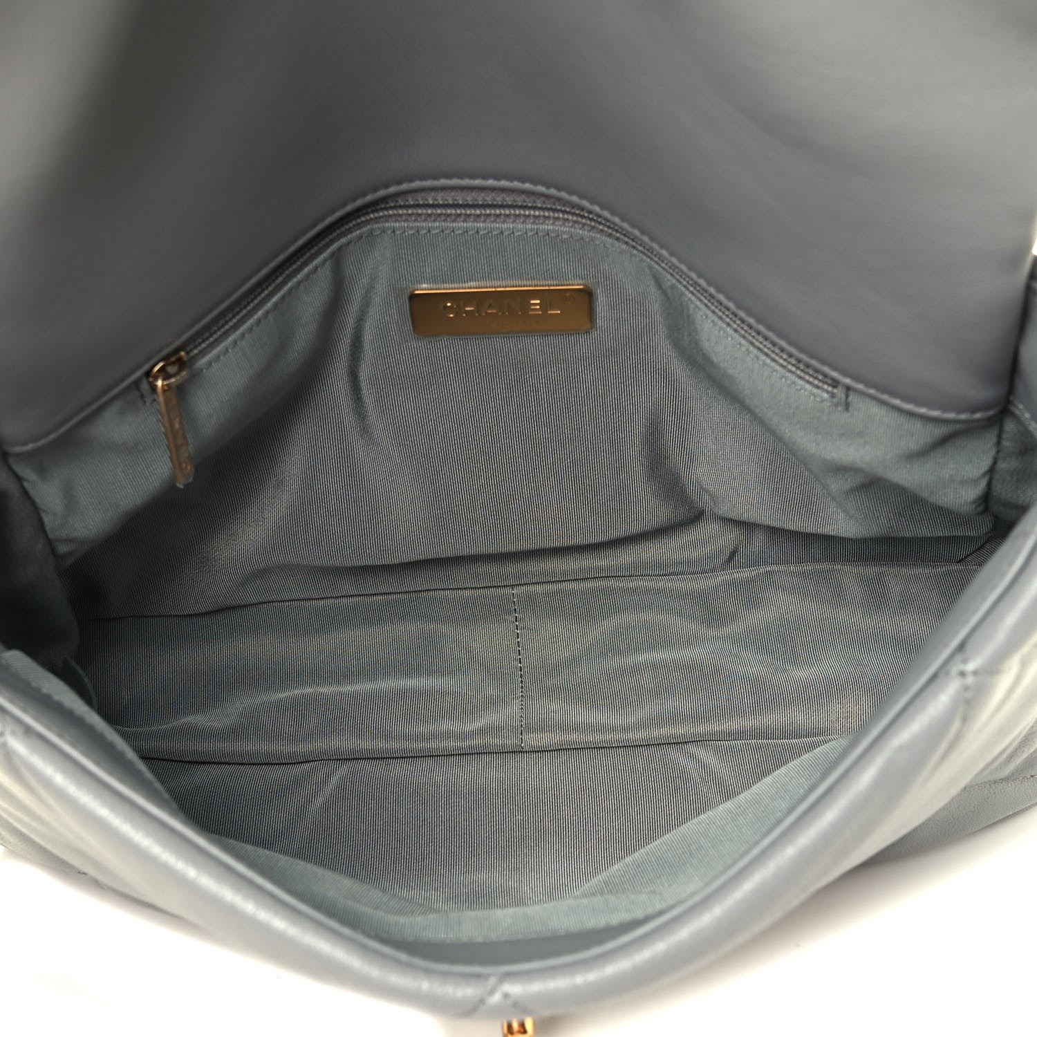 Chanel Lambskin Quilted Large Chanel 19 Flap Grey 4 of 4