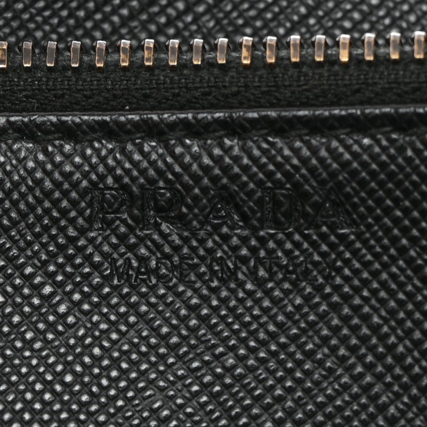 Prada Saffiano Metal Zip Around Wallet Black 6 of 7