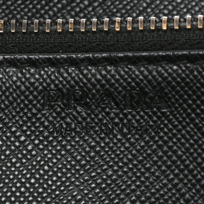Prada Saffiano Metal Zip Around Wallet Black 6 of 7