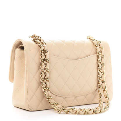 Chanel Caviar Quilted Medium Double Flap Beige 3 of 11