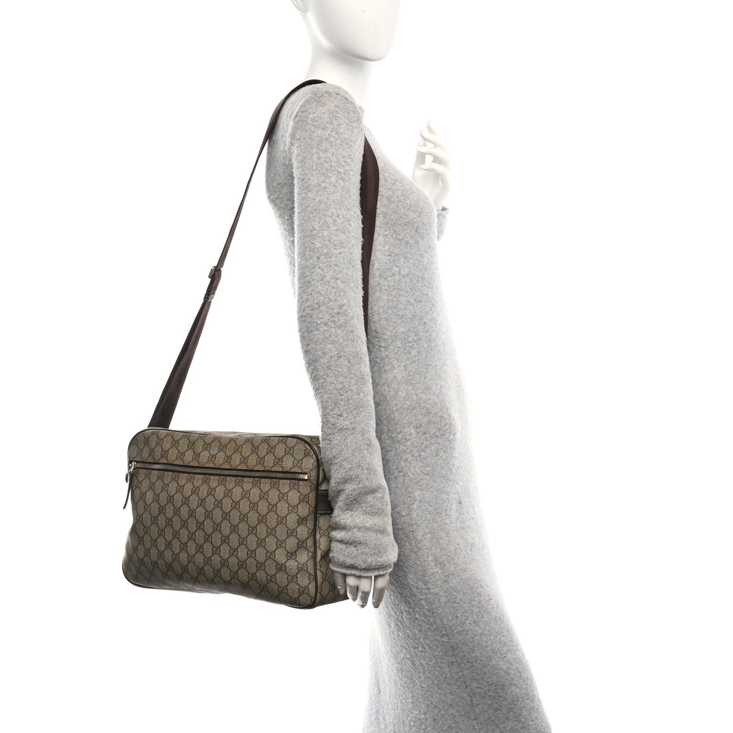 GG Plus Monogram Large Messenger Bag Dark Brown