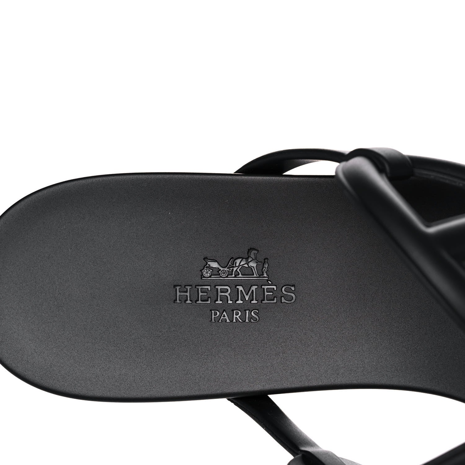 Hermes Rubber Womens Egerie Sandals 39 Black 7 of 10