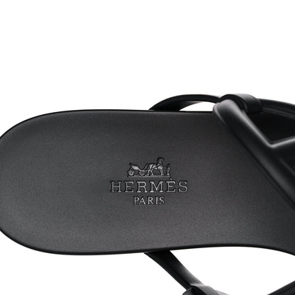 Hermes Rubber Womens Egerie Sandals 39 Black 7 of 10