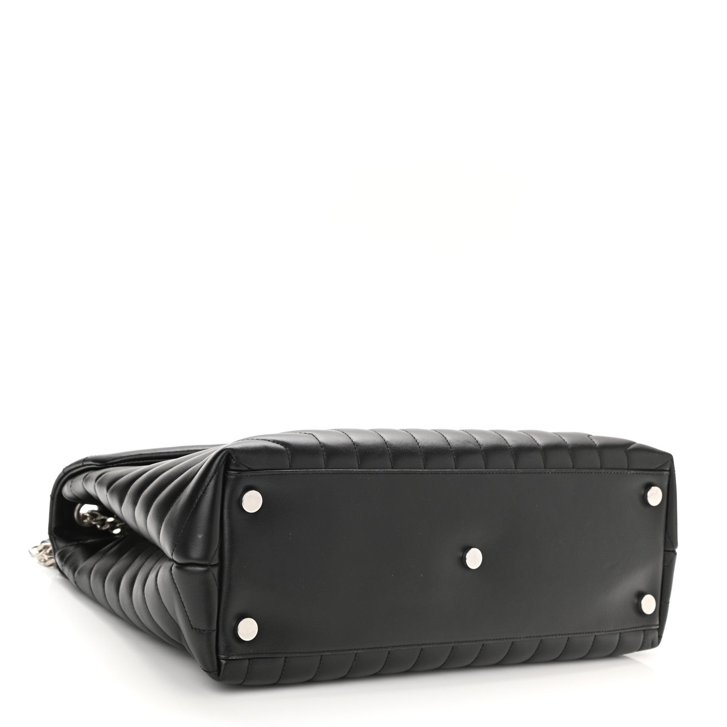 Saint Laurent Calfskin Y Quilted Monogram Large Loulou Chain Satchel Black 4 of 9