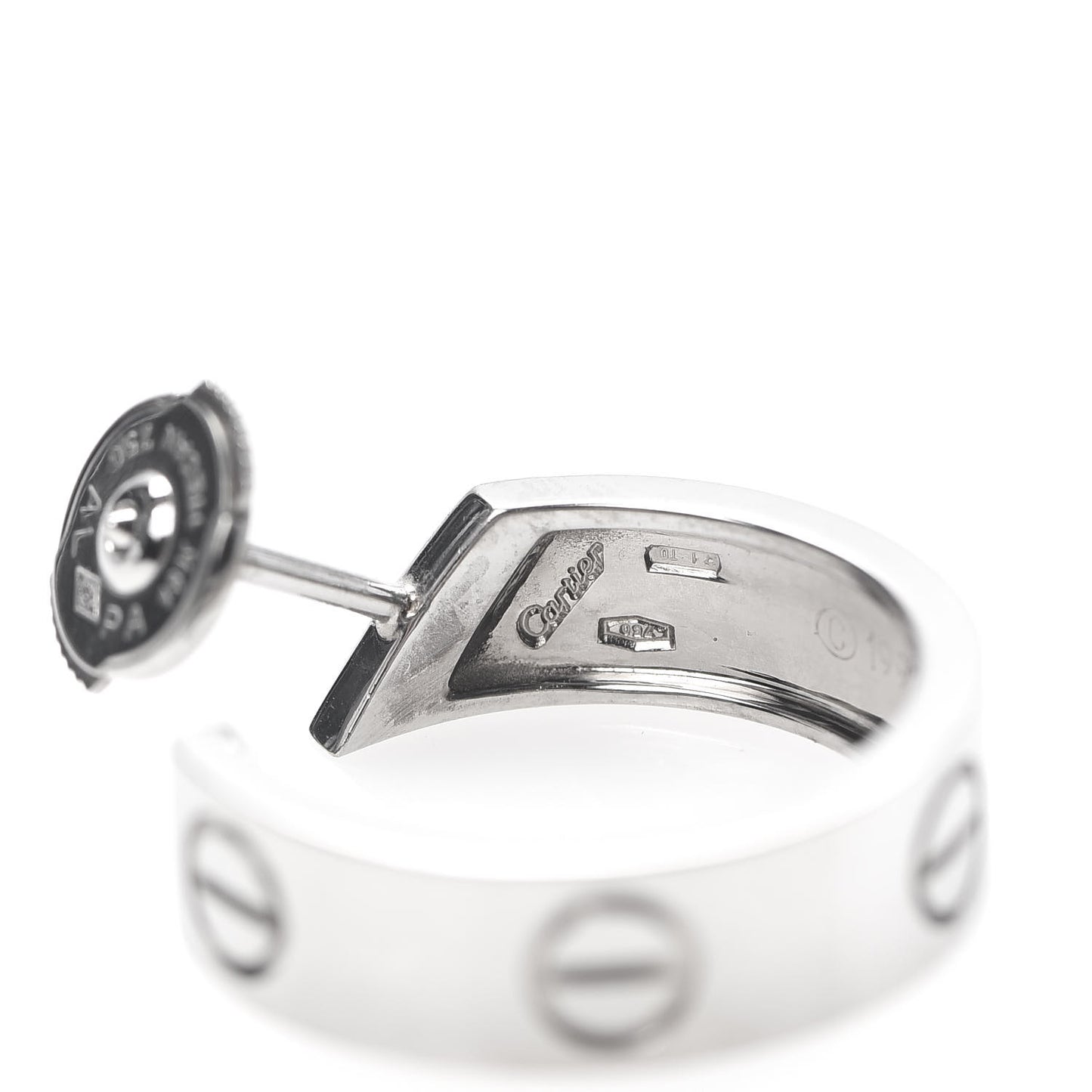 18K White Gold 5.5mm LOVE Hoop Earrings