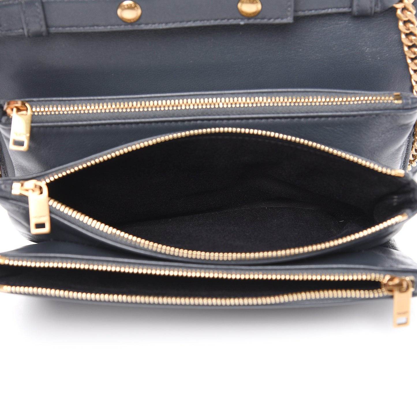 Lambskin Diamond Quilted Monogram Angie Chain Bag Dark Smog