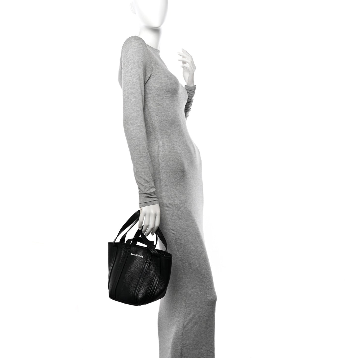 Grained Calfskin XS Everyday North South Shoulder Tote Bag Black