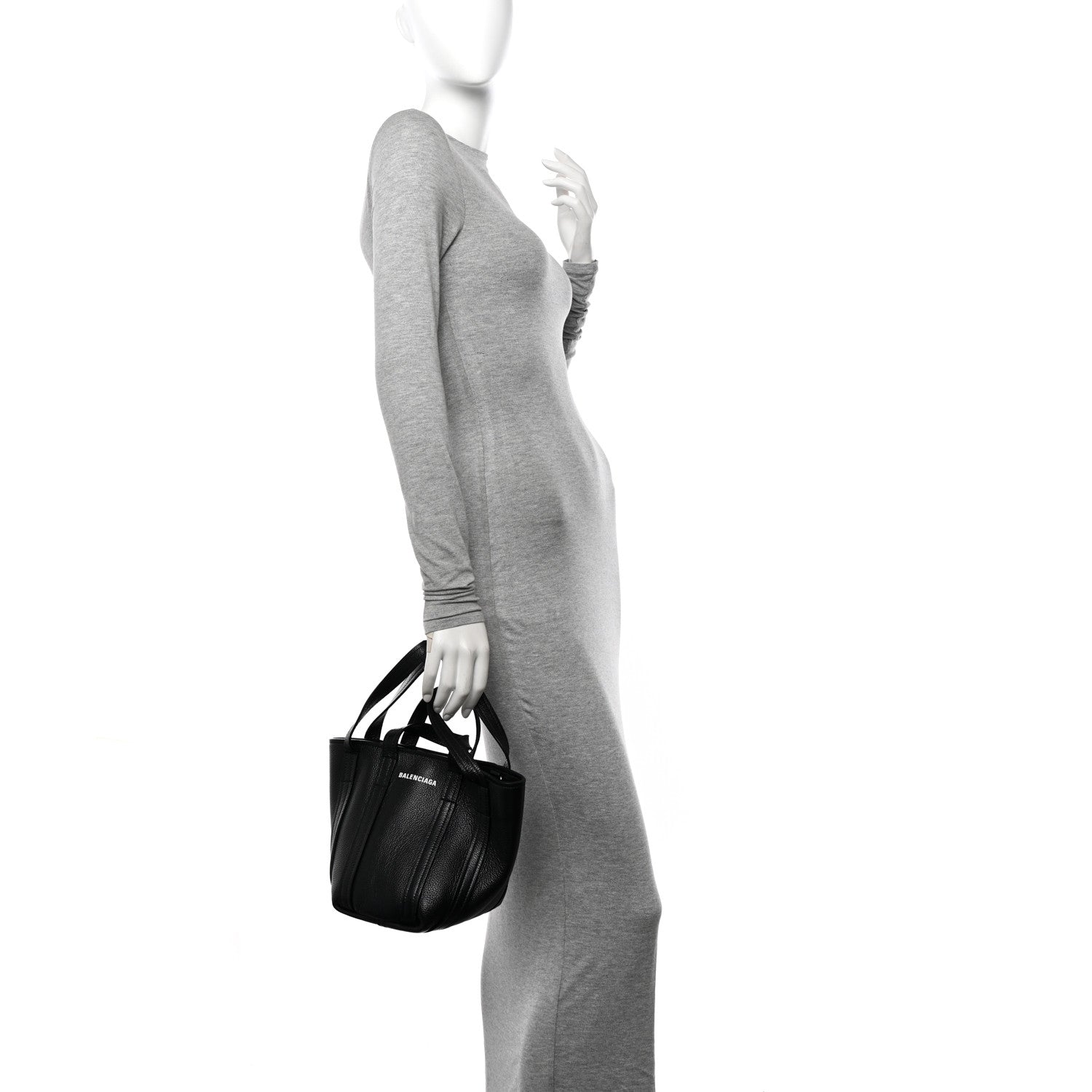 Balenciaga Grained Calfskin XS Everyday North South Shoulder Tote Bag Black 2 of 10