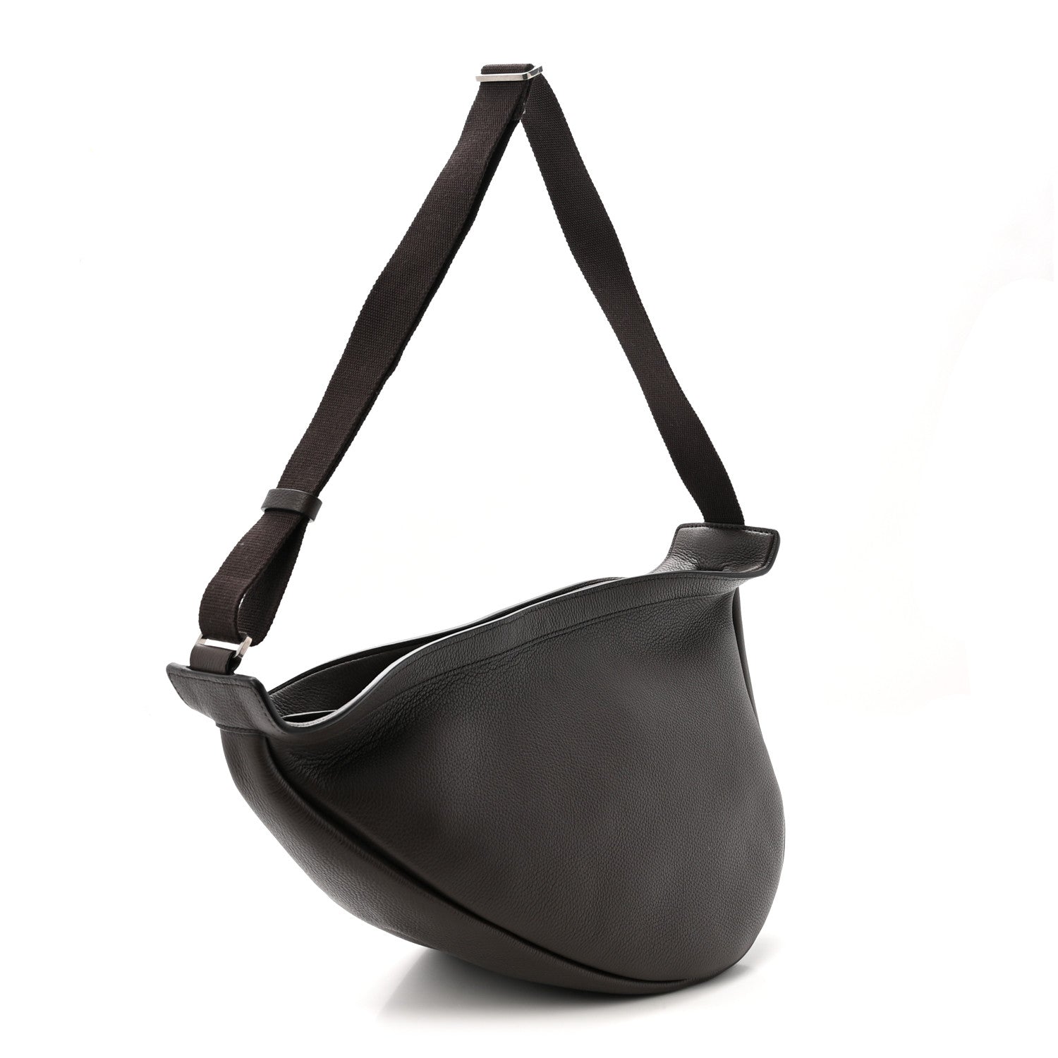 The Row Grained Calfskin Large Slouchy Banana Bag Brunette 3 of 10