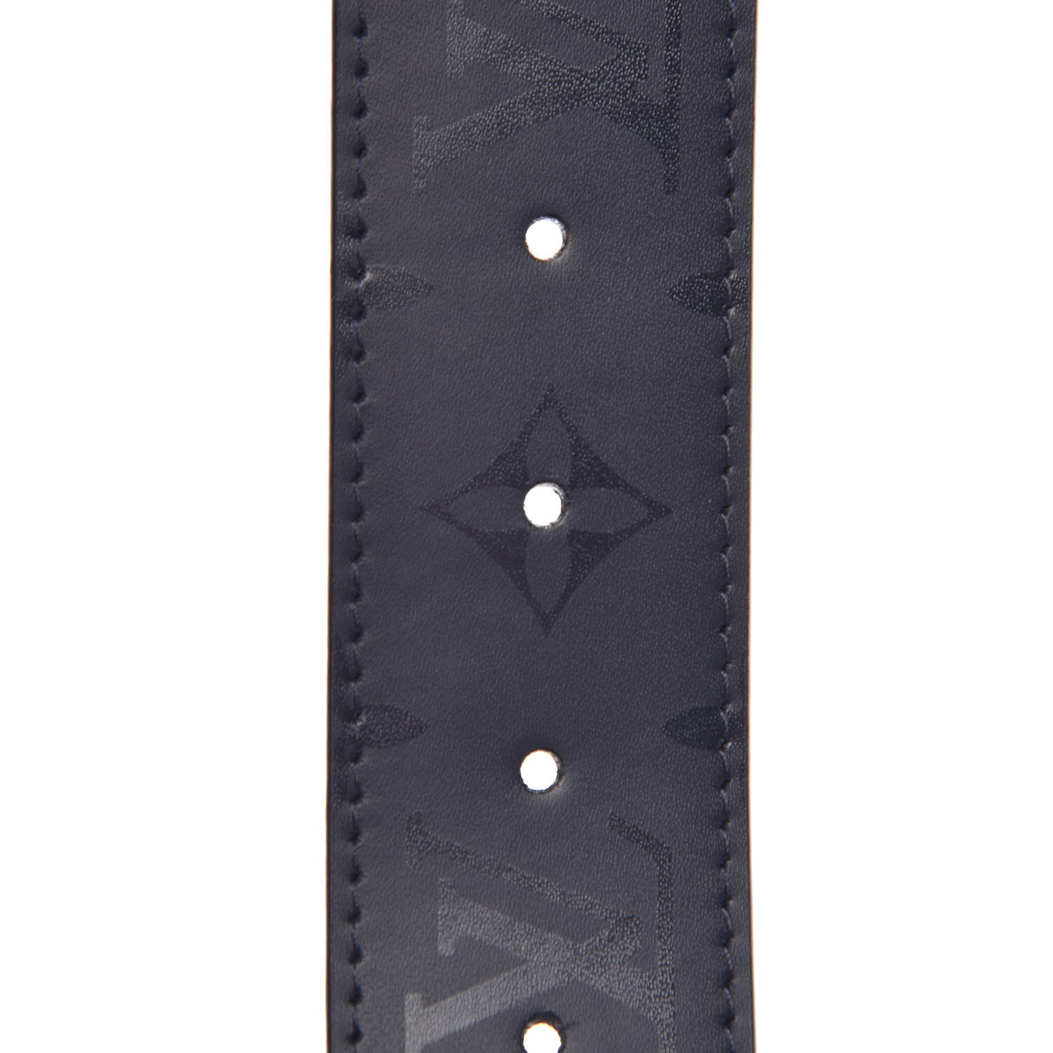 Louis Vuitton Calfskin Illusion Monogram 40mm LV Pyramide Belt 100 40 Navy Black 6 of 6
