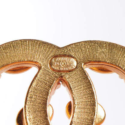 Chanel Gripoix Poured Glass CC Brooch Gold 4 of 4