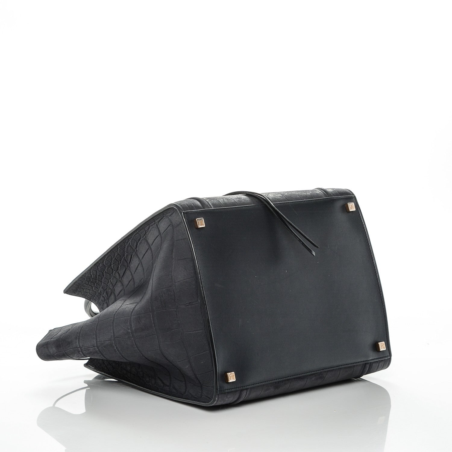 Celine Crocodile Embossed Nubuck Medium Phantom Luggage Navy 4 of 9