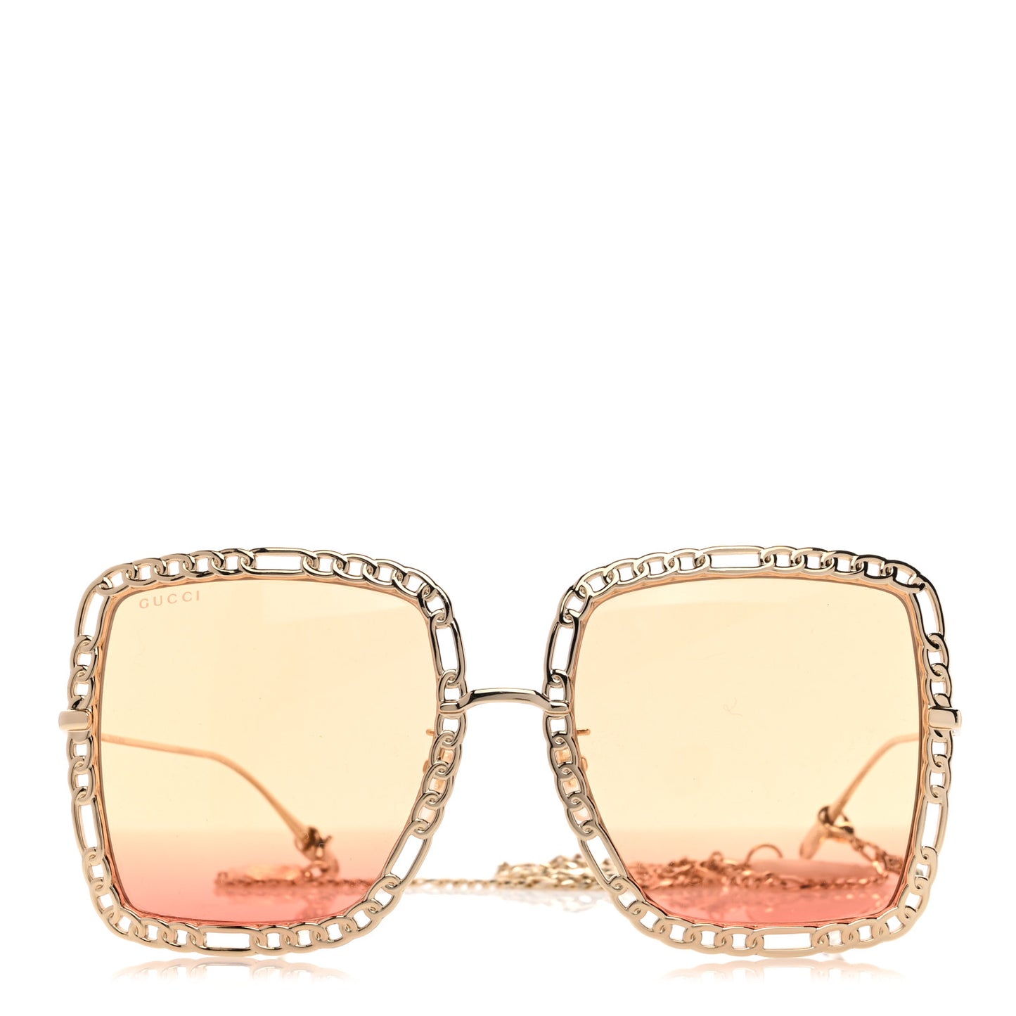 Square Frame Oversized Sunglasses GG1033S Gold Orange