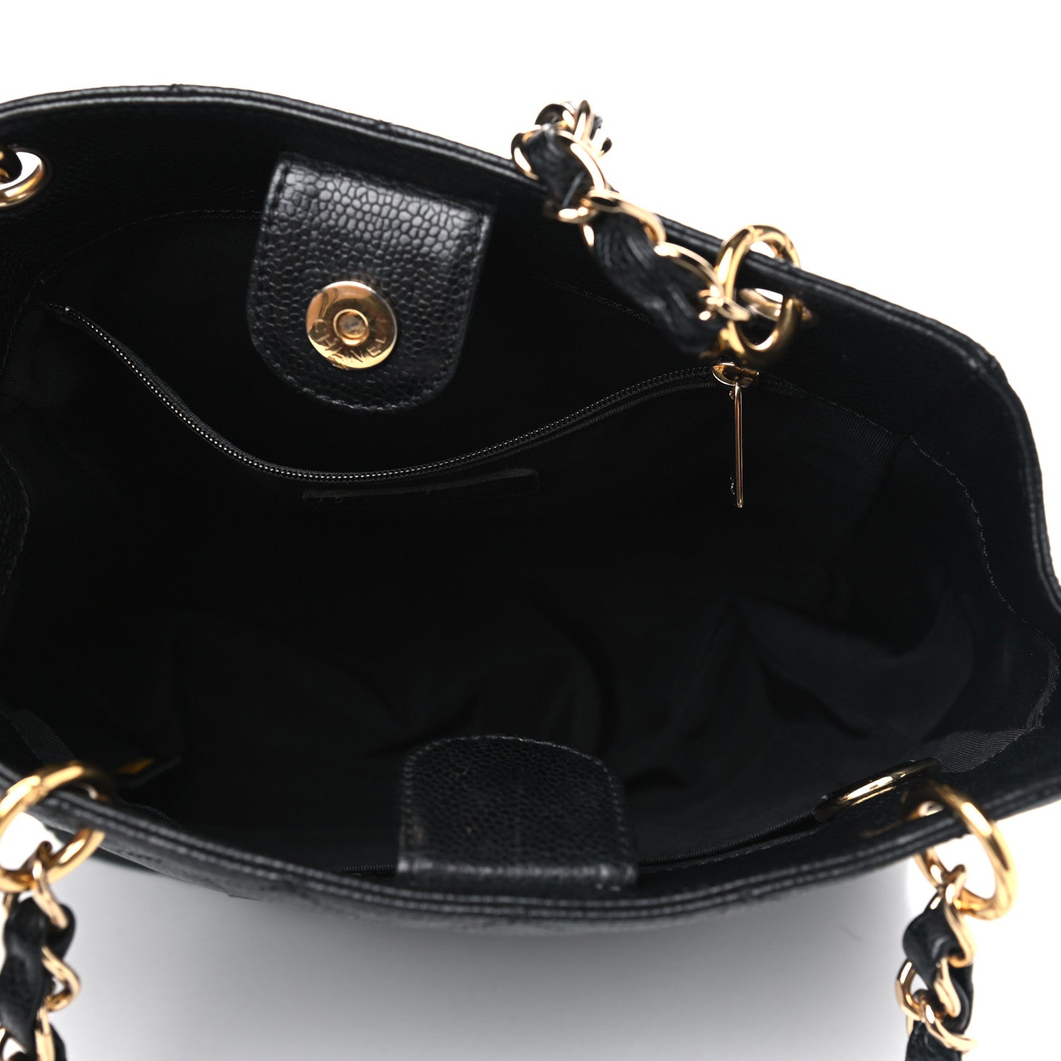 Chanel Caviar Quilted Petit Shopping Tote PST Black 4 of 9