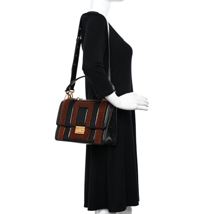 Fendi Agnello Old Shine Shearling F is Fendi Embossed Kan U Shoulder Bag Black Foresta 2 of 9