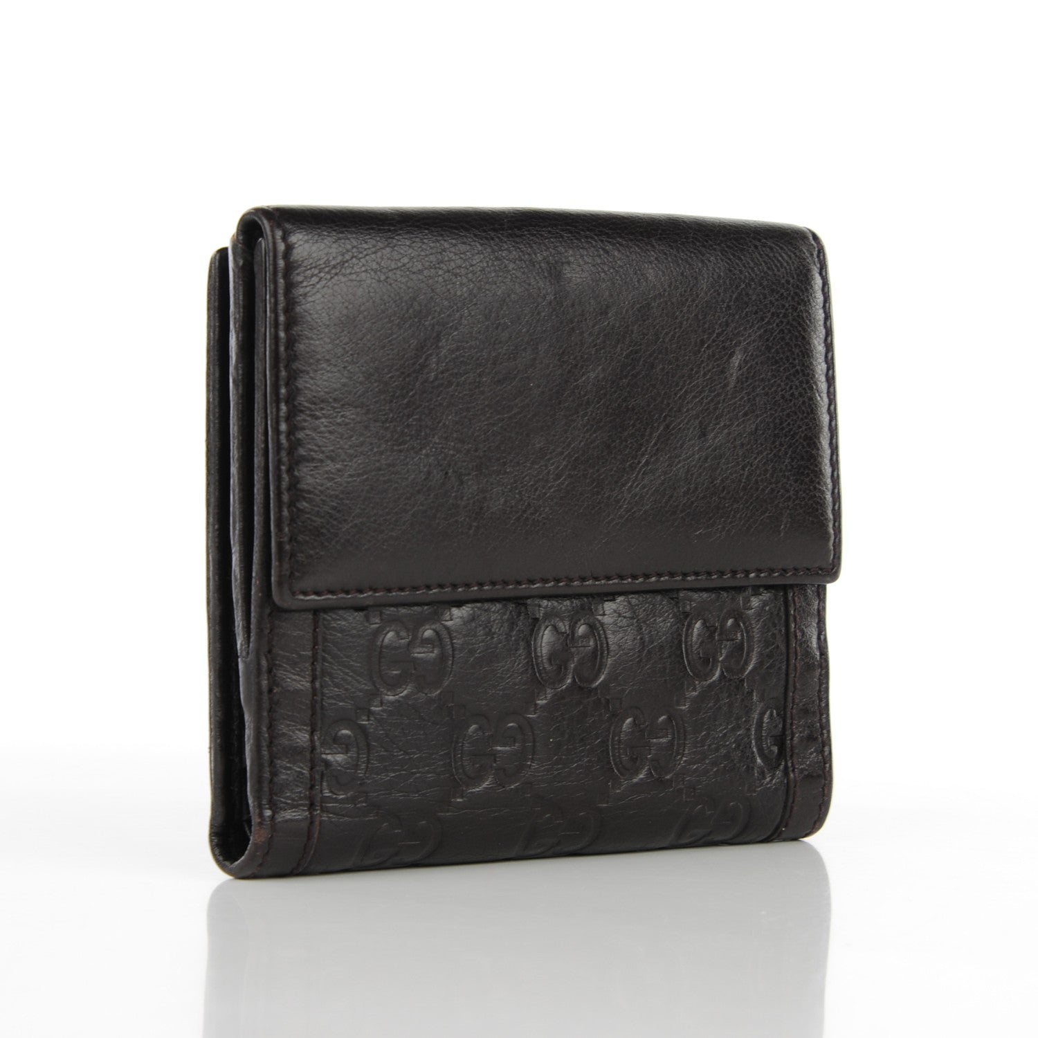 Gucci Guccissima Charlotte French Wallet Dark Brown 3 of 7
