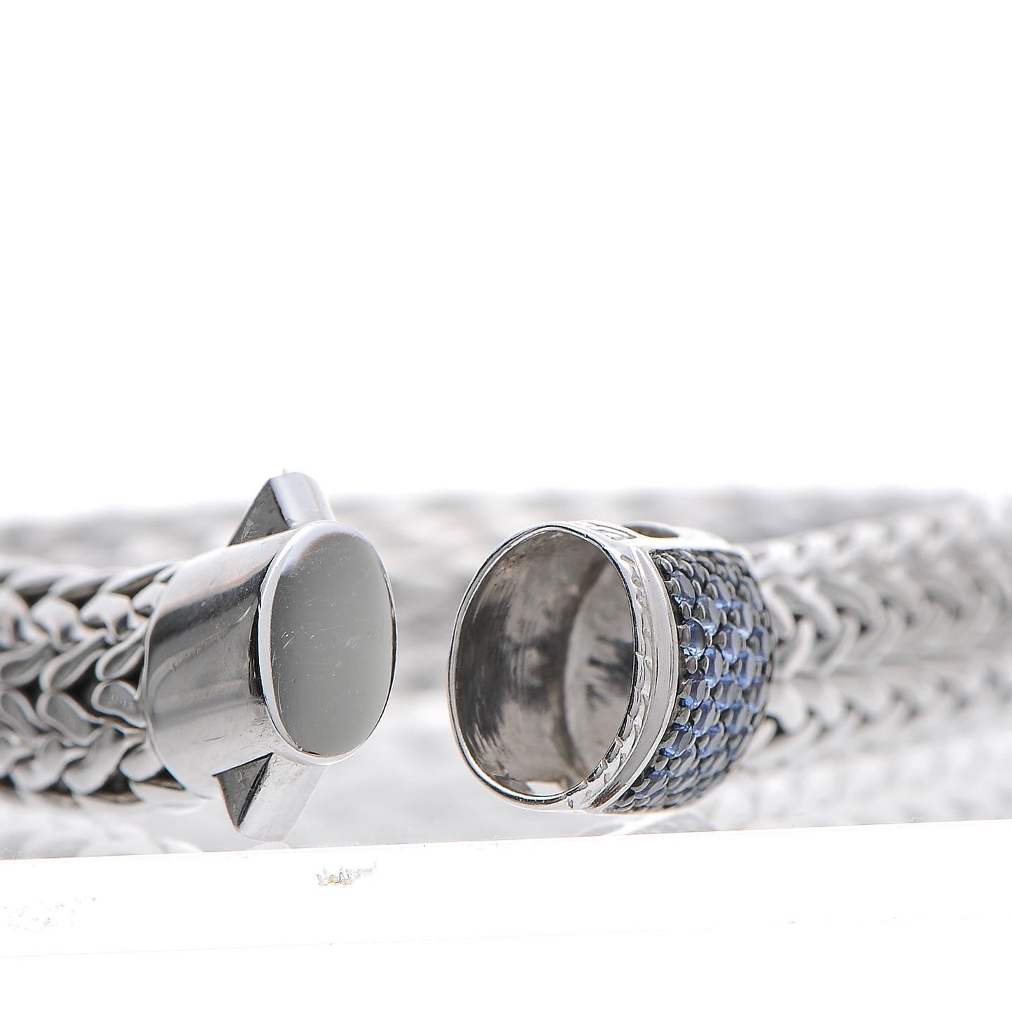 Sterling Silver Blue Sapphire Classic Chain Bracelet L