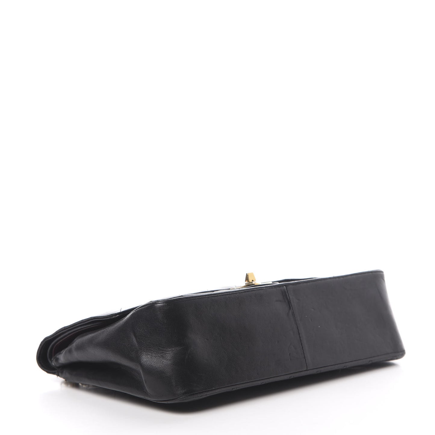 Lambskin Quilted Medium Double Flap Black