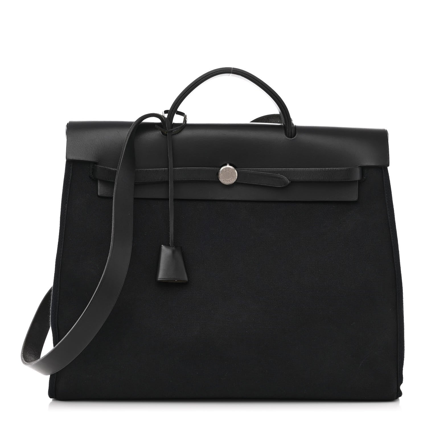 Hermes Toile Vache Calfskin Herbag 39 MM Black 1 of 9