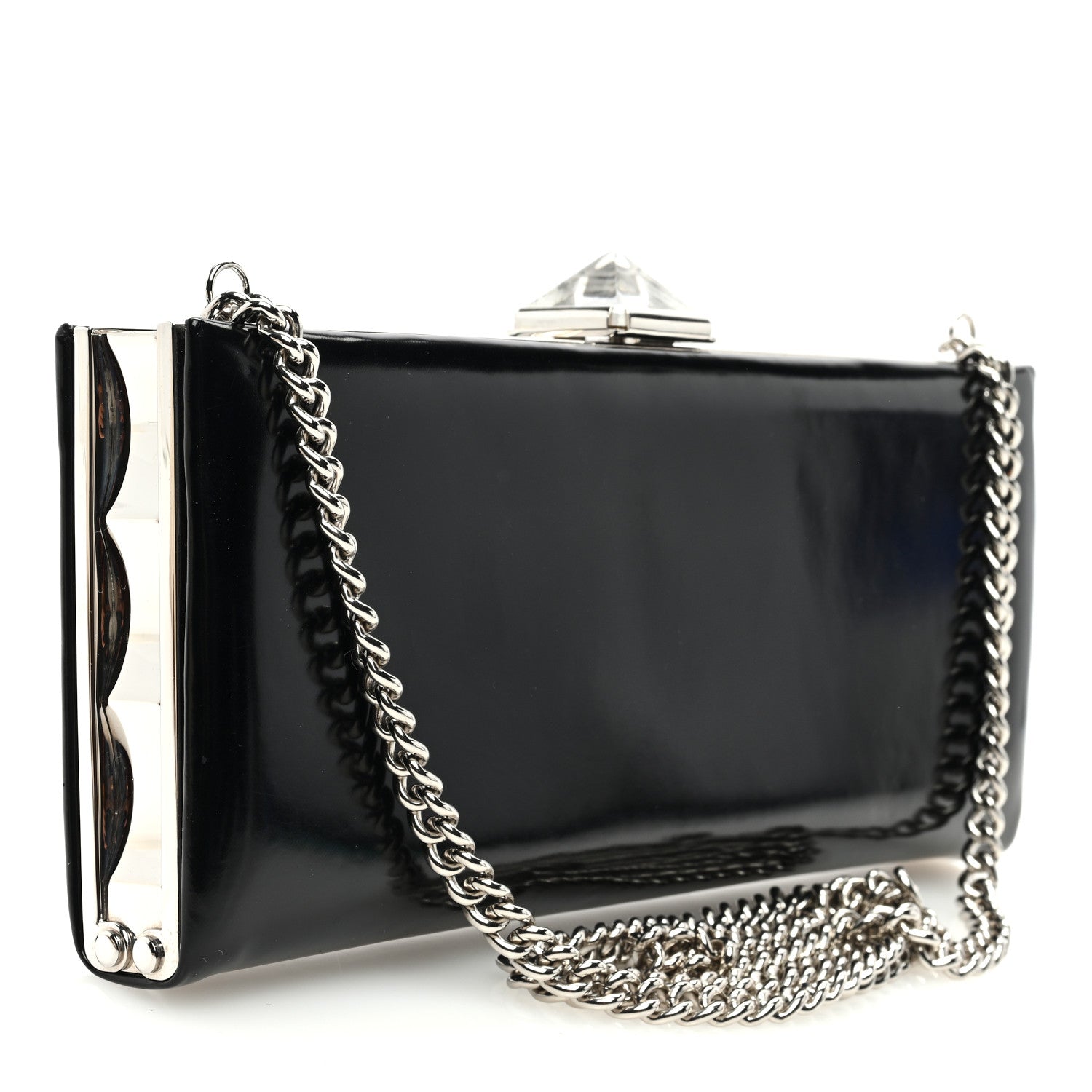 Christian Louboutin Patent Crystal Clutch Black 3 of 9