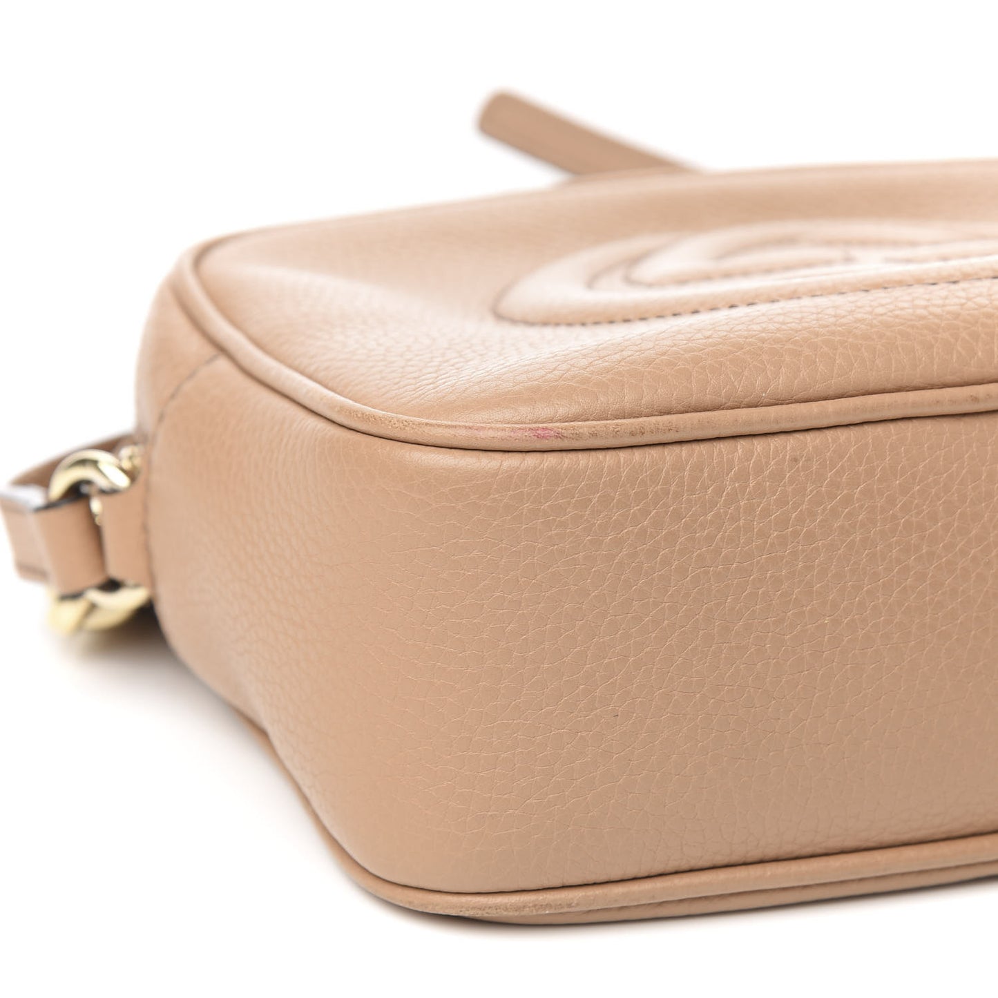 Pebbled Calfskin Small Soho Disco Bag Rose Beige