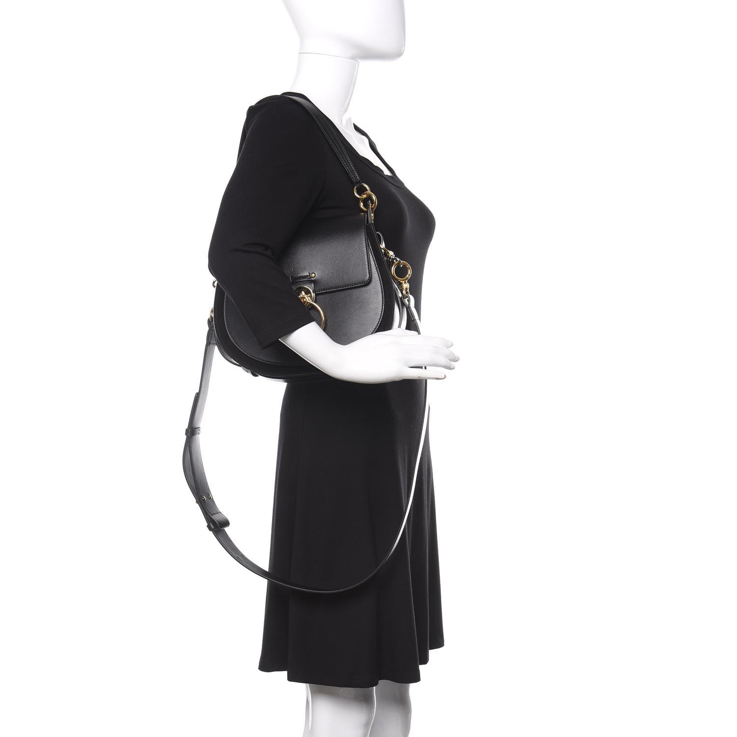 Calfskin Suede Large Tess Bag Black