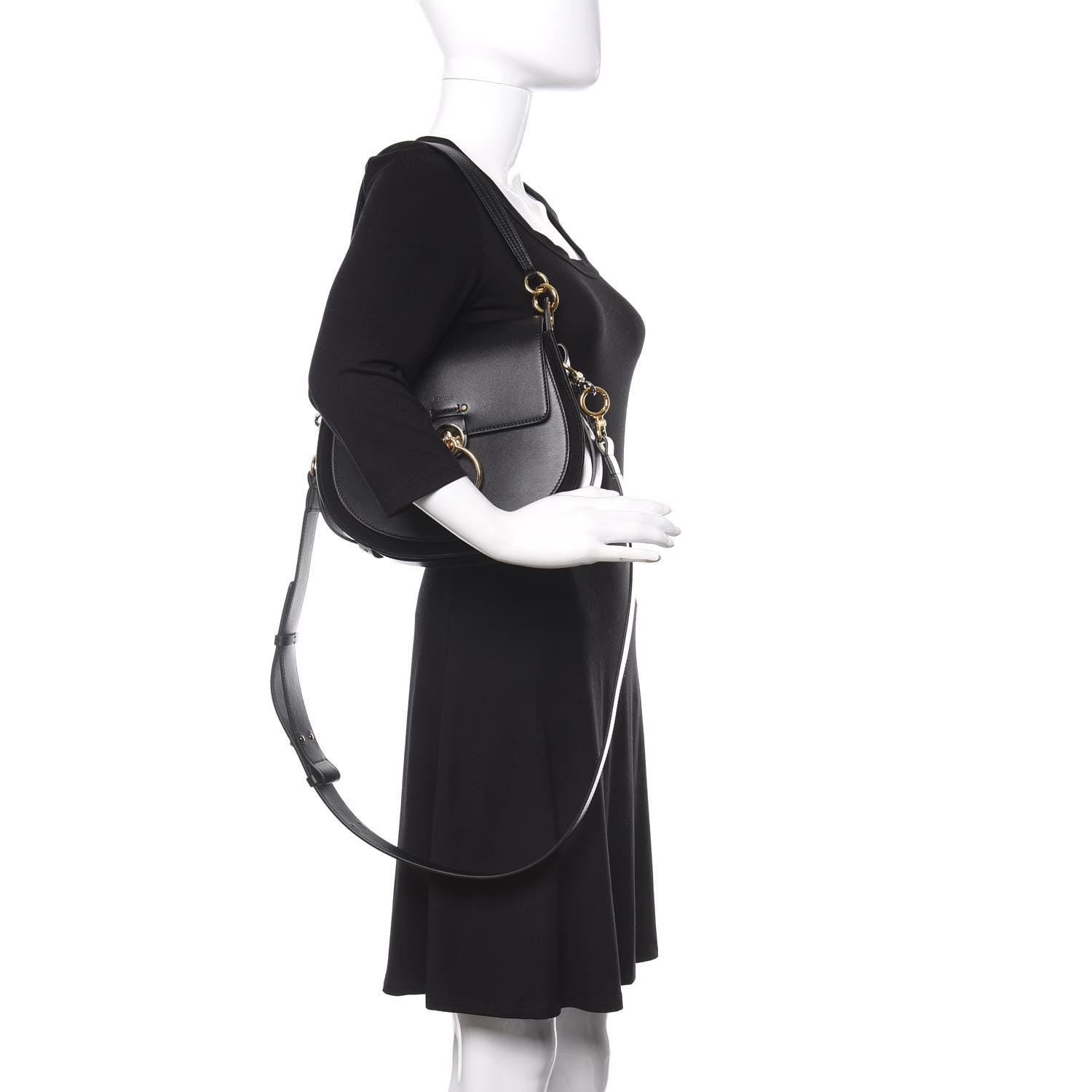 Chloe Calfskin Suede Large Tess Bag Black 3 of 11