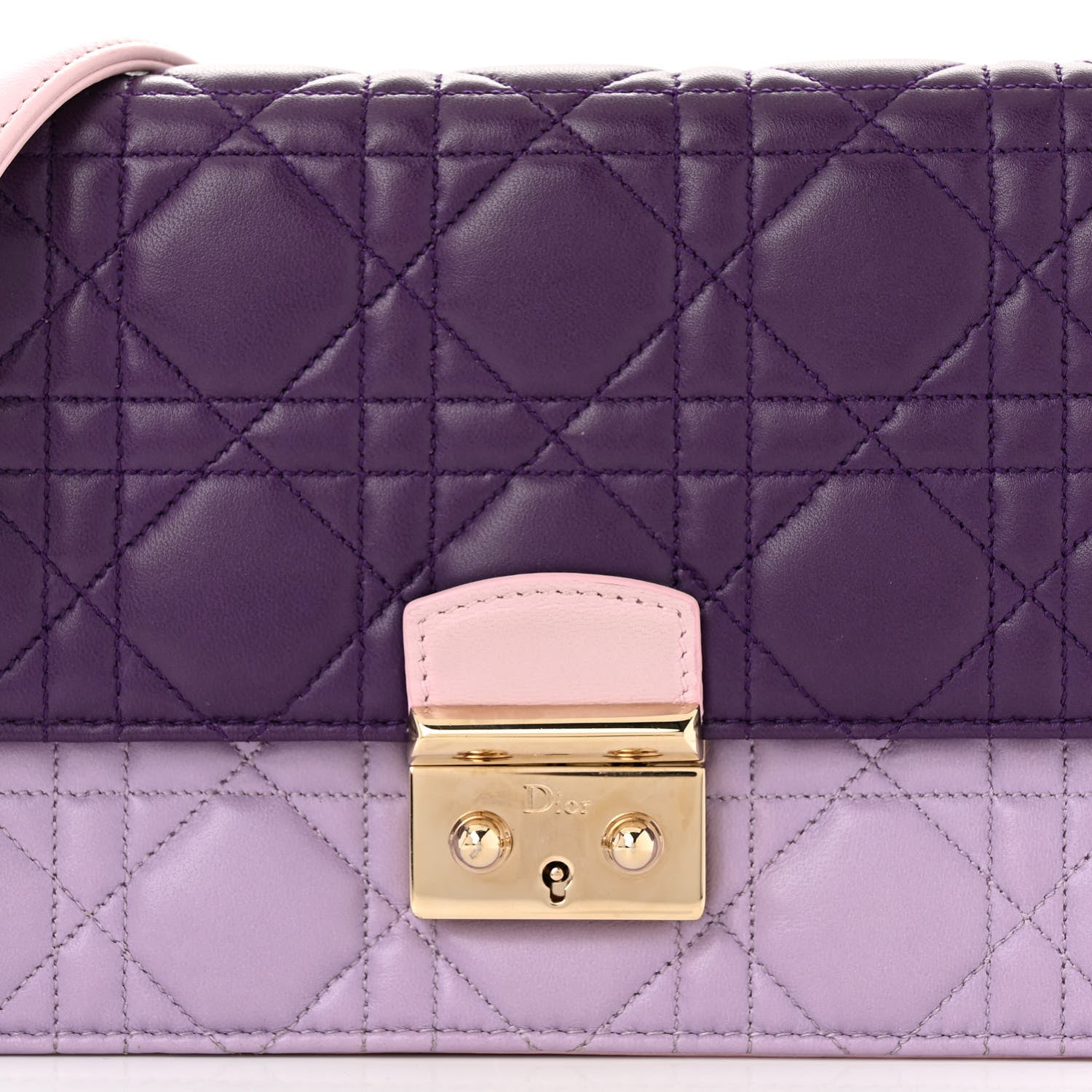 Christian Dior Lambskin Cannage Miss Dior Promenade Pouch Purple Multicolor 7 of 14
