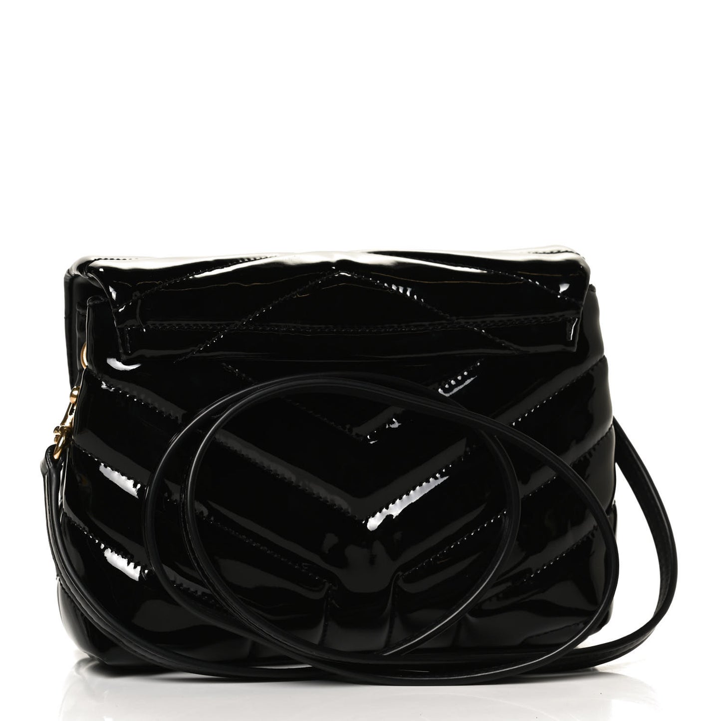 Patent Y Quilted Monogram Toy Loulou Crossbody Bag Black
