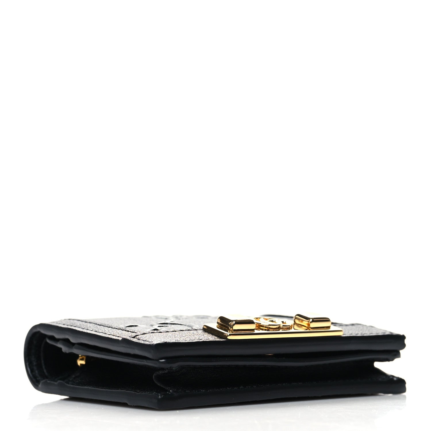 Gucci Wonka Grain Calfskin GG Monogram Embossed Card Case Wallet Black 4 of 10