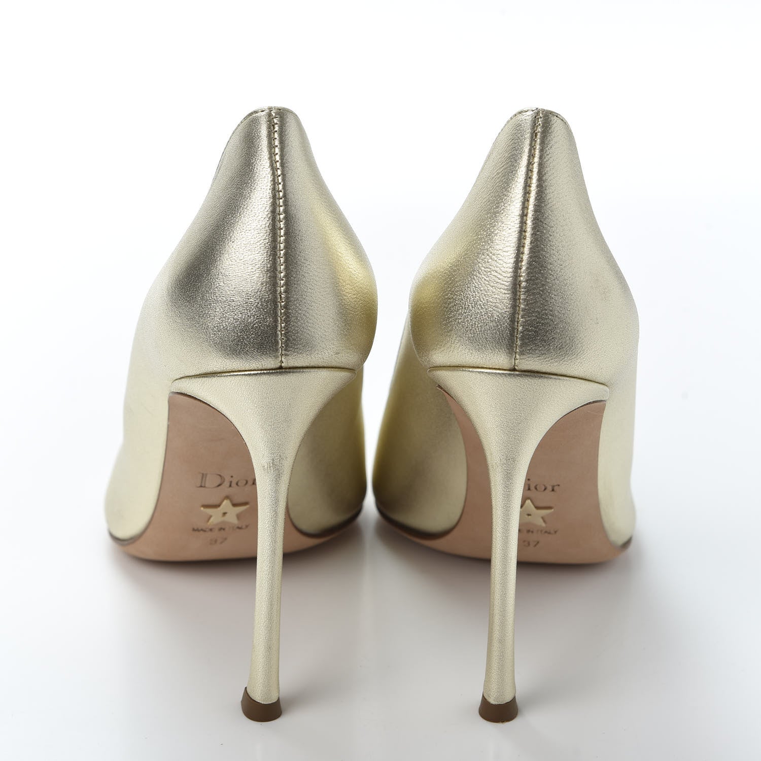 Christian Dior Lambskin Pumps 37 Gold 5 of 10