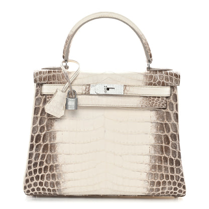 Hermes Matte Niloticus Crocodile 18K White Gold Diamond Himalaya Kelly Retourne 28 White 1 of 19