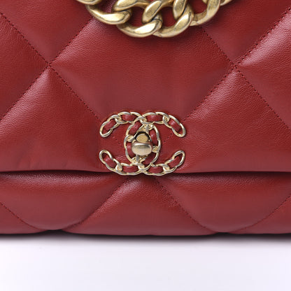 Chanel Goatskin Quilted Maxi 19 Flap Red 10 of 11