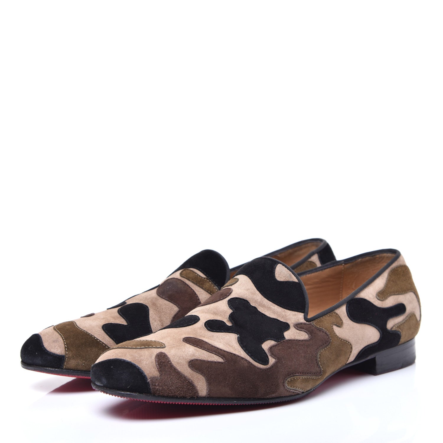 Christian Louboutin Suede Mens Mercenaire Flat Loafers 43.5 Beige Black 3 of 7
