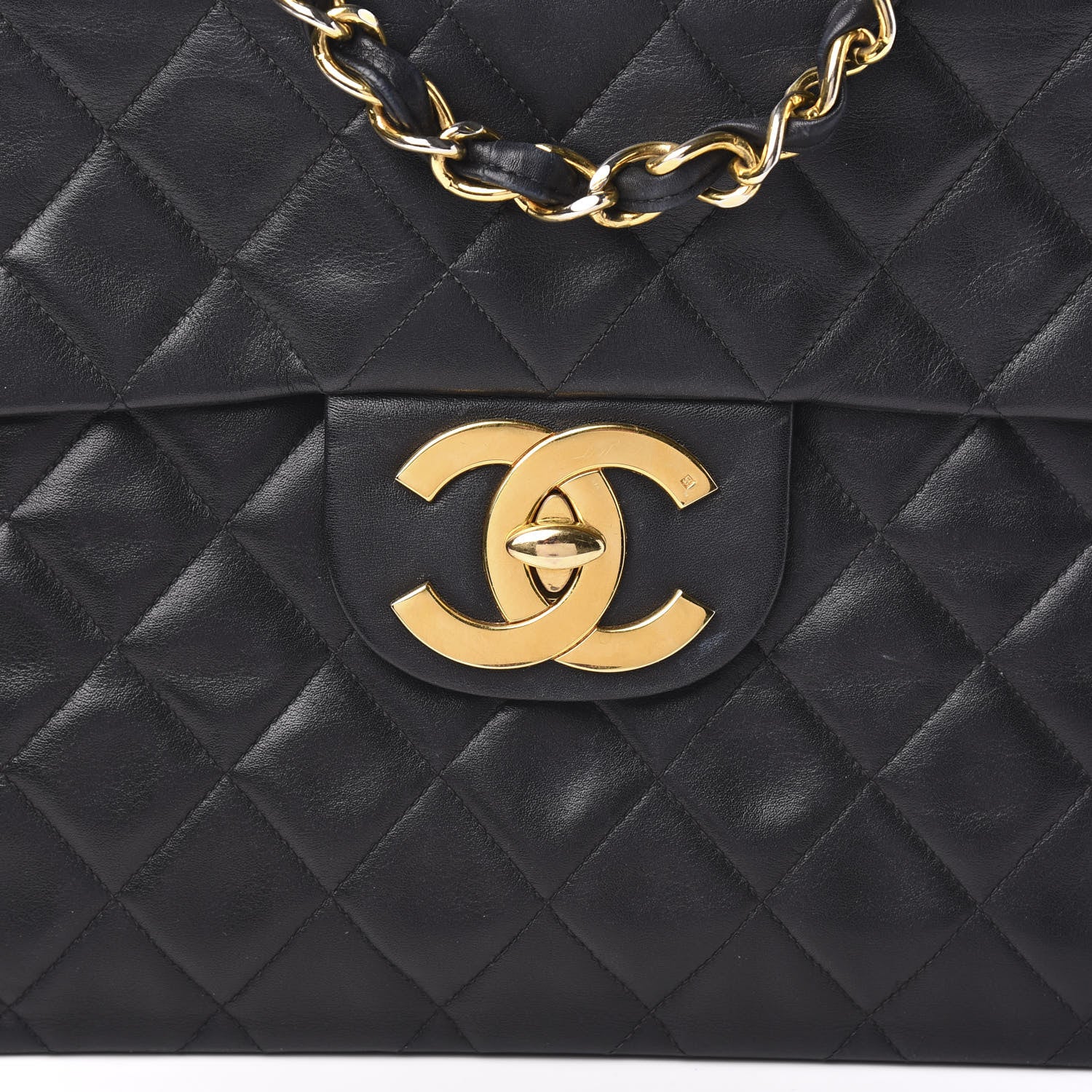 Chanel Lambskin Quilted XL Jumbo Single Flap Black 10 of 11