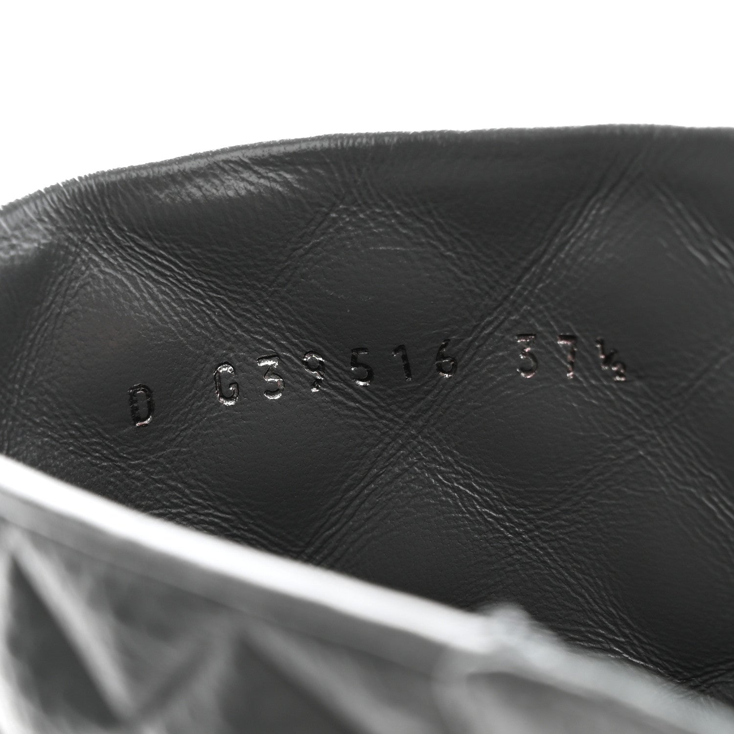 Chanel Calfskin Shiny Calfskin Quilted Lace Up Combat Boots 37.5 Dark Grey Black 8 of 10