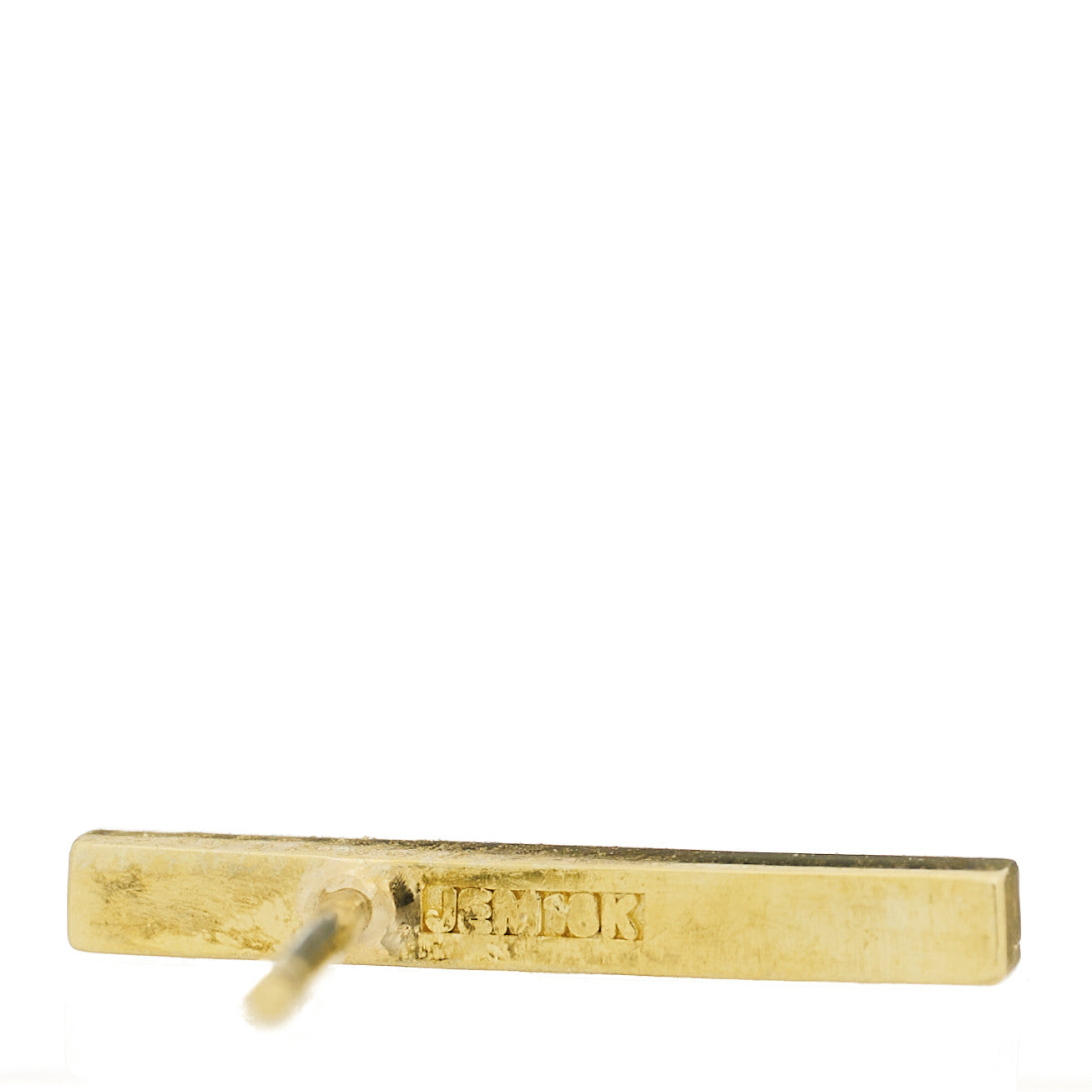 18K Yellow Gold Turquoise Long Bar Stud Earrings