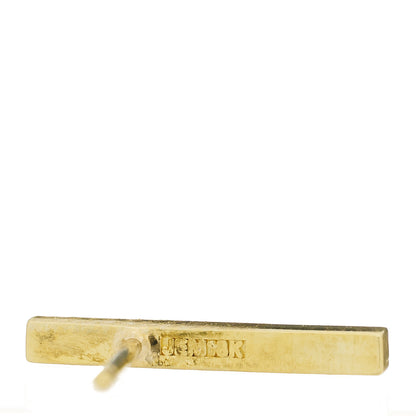 Jennifer Meyer 18K Yellow Gold Turquoise Long Bar Stud Earrings 4 of 4
