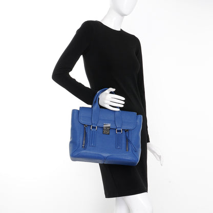 3.1 Phillip Lim 3.1 Textured Calfskin Medium Pashli Satchel Cerulean 3 of 3