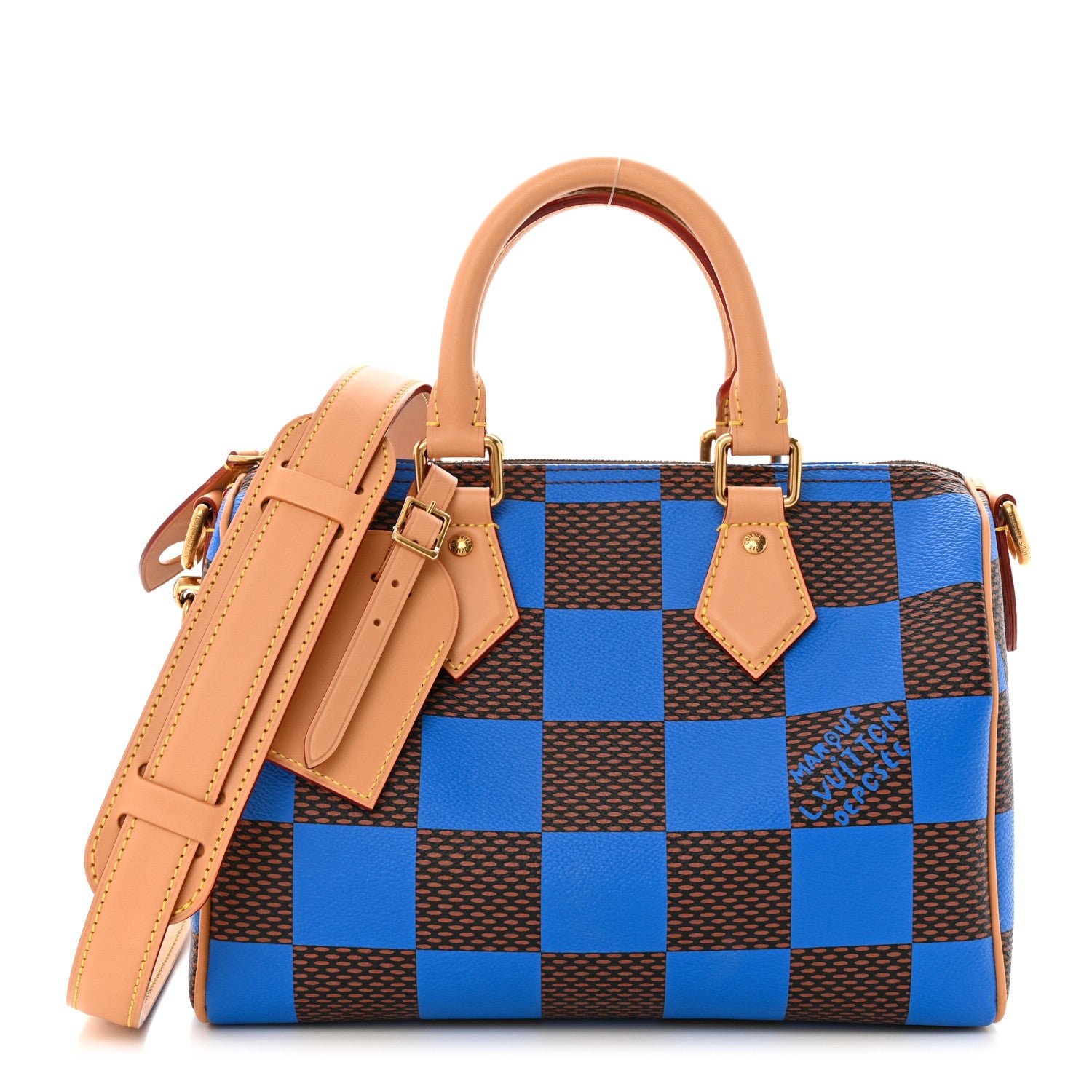 Louis Vuitton Damier Pop Speedy Bandouliere 25 Blue 1 of 9