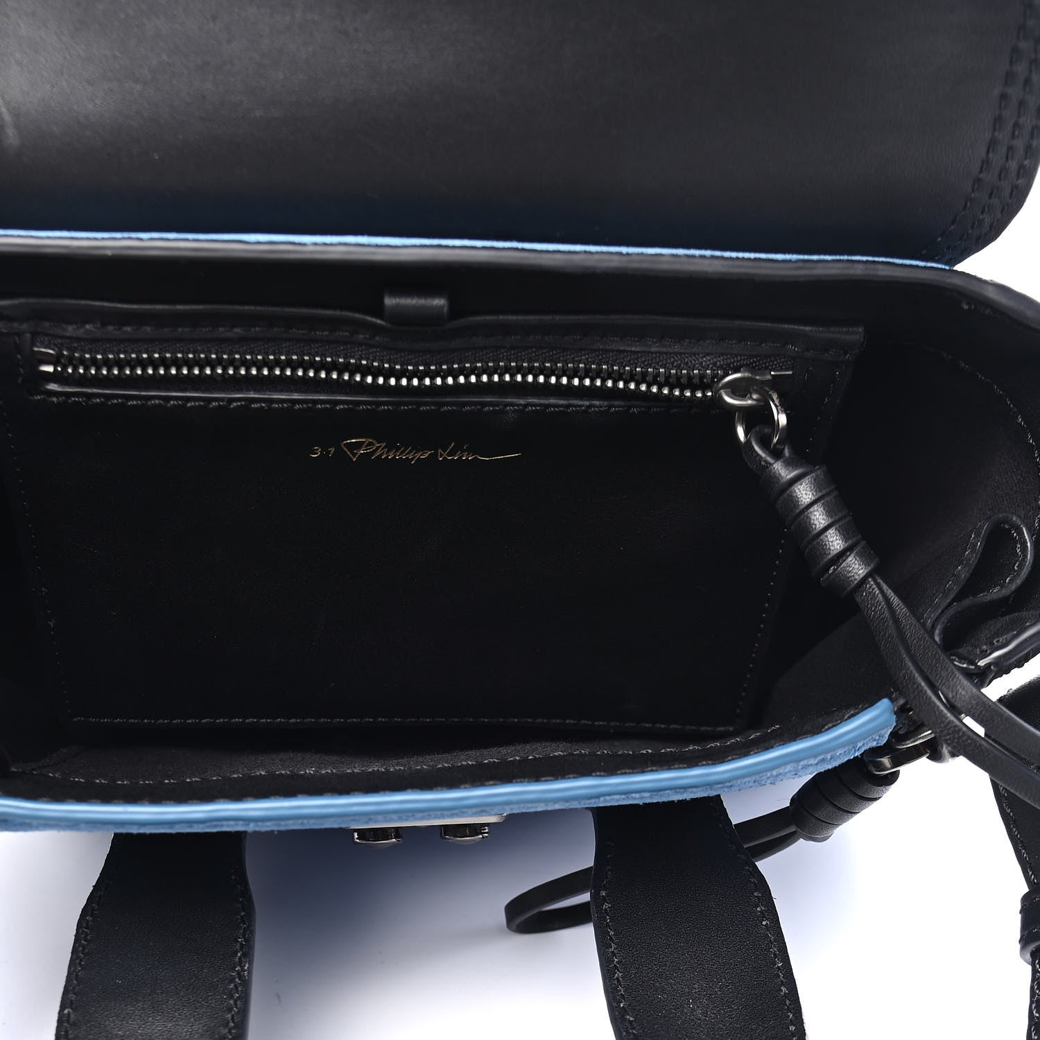 3.1 Phillip Lim Suede Calfskin Mini Pashli Satchel Blue Black 5 of 8