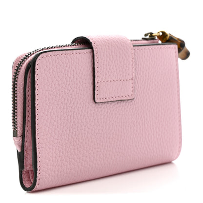 Gucci Piuma Calfskin Medium Bamboo Double G Wallet Pink 3 of 8