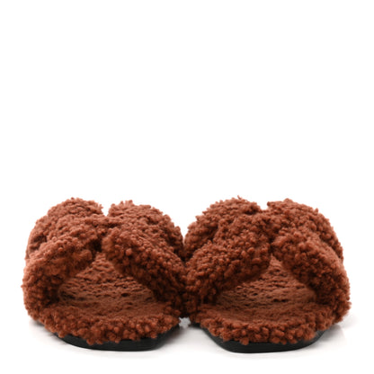 Hermes Woolskin Oran Sandals 37 Cognac 2 of 8